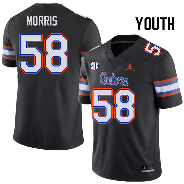 Youth #58 Andre Morris Florida Gators College Football Jerseys Stitched-Black